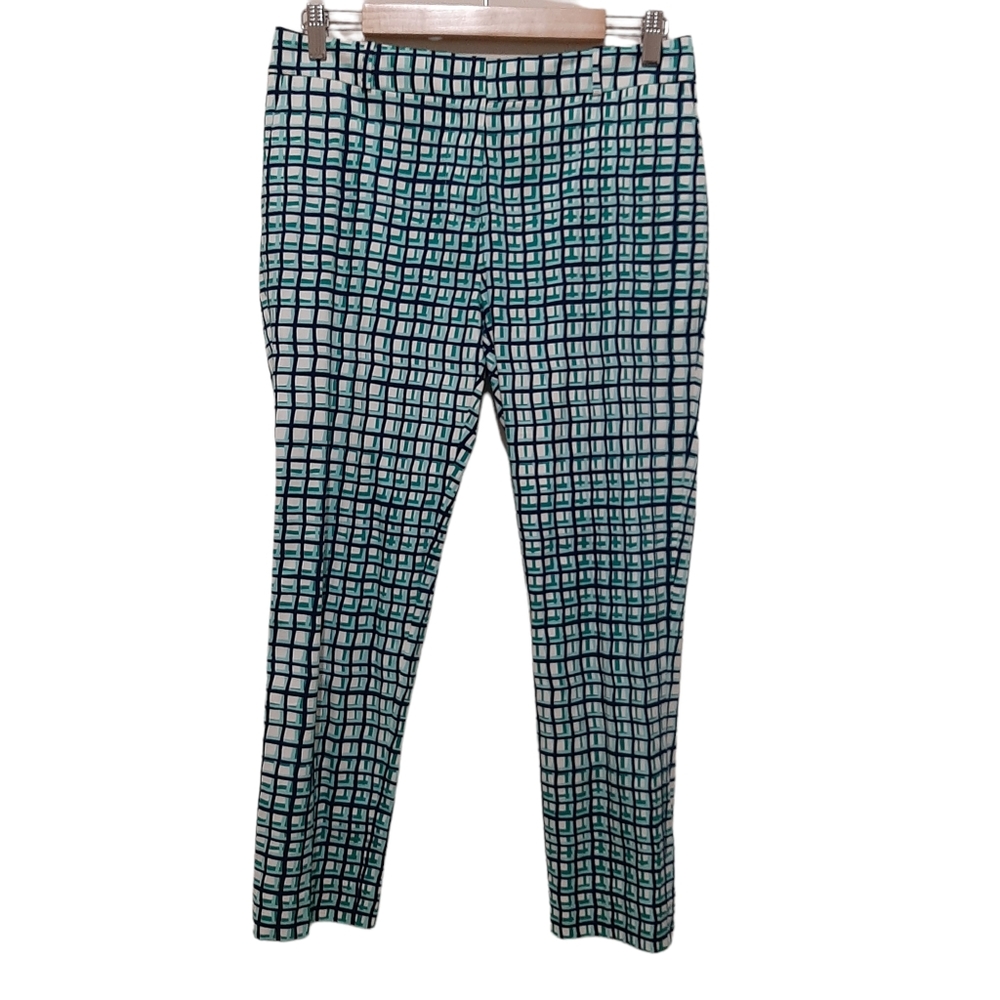 Kate Spade Breeze Block Plaid Cotton Pants Size 6